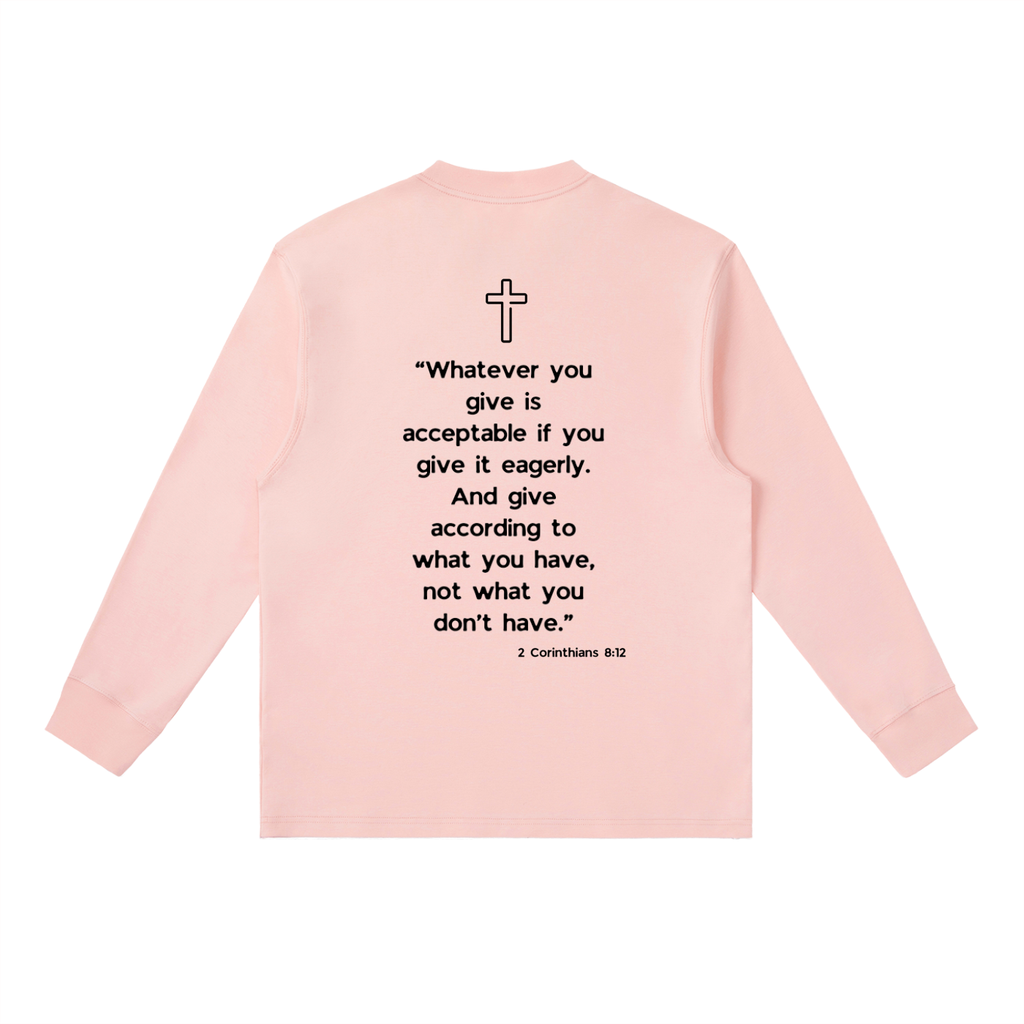 Alacrity Apparel - "2 Corinthians 8:12'"-Essential Crewneck Long-Sleeve T-Shirt