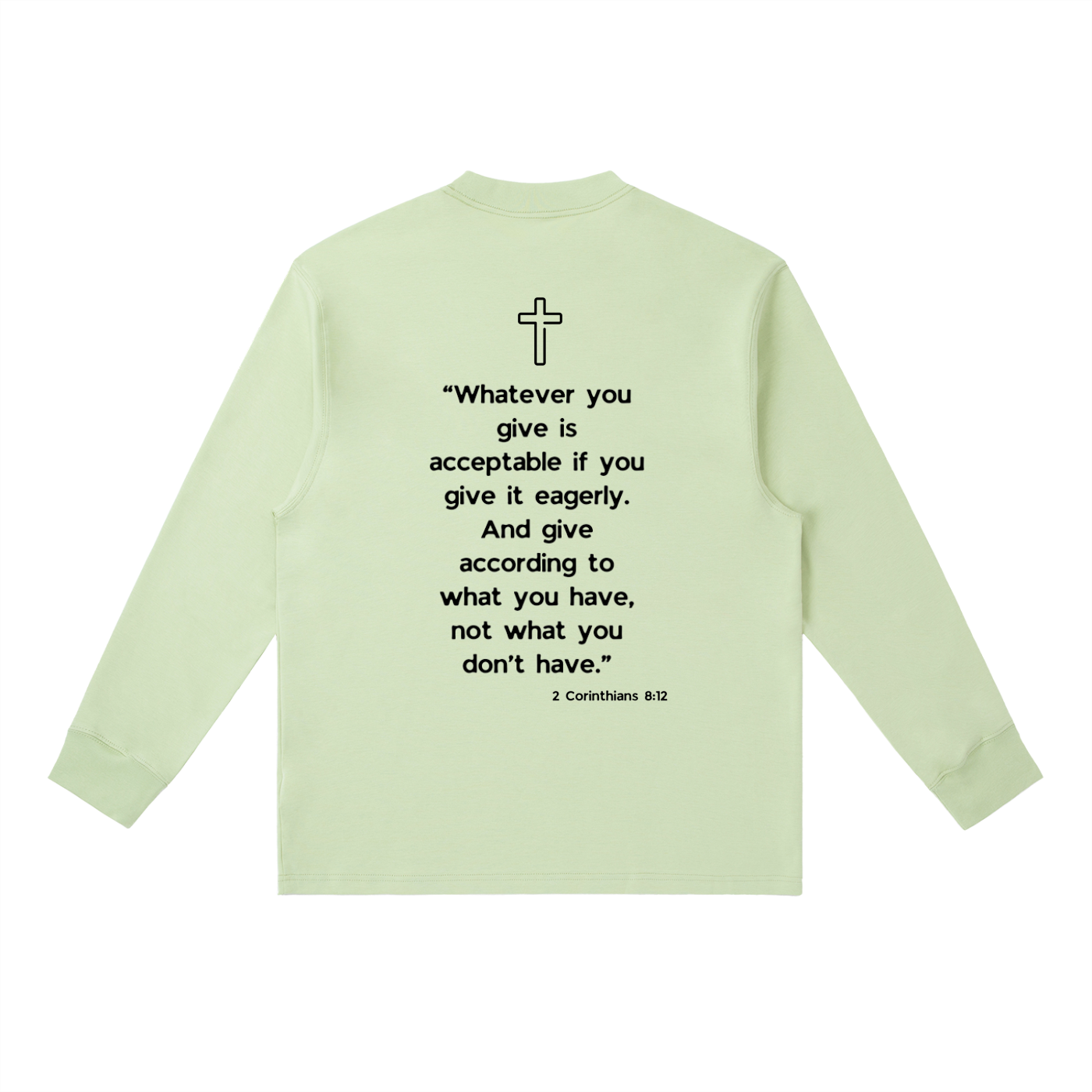 Alacrity Apparel - "2 Corinthians 8:12'"-Essential Crewneck Long-Sleeve T-Shirt