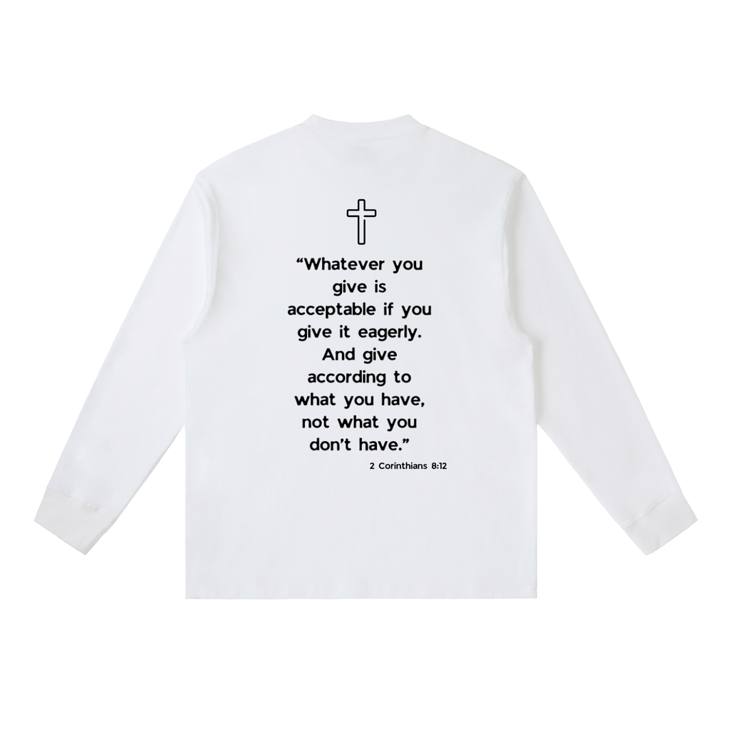 Alacrity Apparel - "2 Corinthians 8:12'"-Essential Crewneck Long-Sleeve T-Shirt